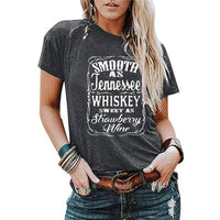 Ladies Blouse Letter Printing Round Neck Short - sleeved T-Shirt Women - MANDOTOS INTERNATIONAL0