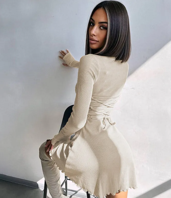 Tie Waist Pullover Dress