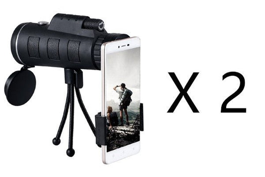 Compatible with Apple, Monocular Telescope Zoom Scope with Compass Phone Clip Tripod - MANDOTOS INTERNATIONAL0