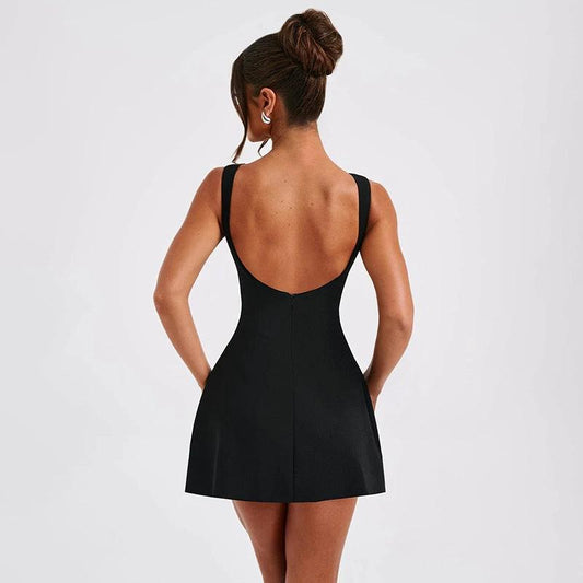 Sexy Slim-fitting Backless Dress Summer Sleeveless Short Dresses MANDOTOS