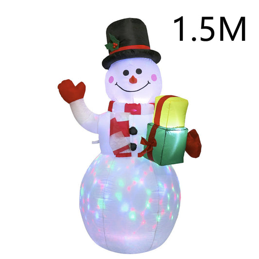 Christmas LED Lights Glowing Santa Tree Snowman Inflatable Doll Outdoor Yard Garden Decor - MANDOTOS
