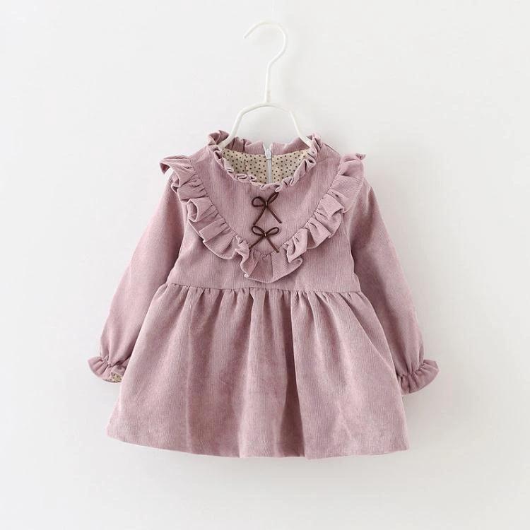 spring new Korean dress children's skirt, baby girl dress, baby spring blouse, corduroy - MANDOTOS INTERNATIONAL0
