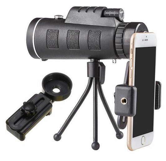 Compatible with Apple, Monocular Telescope Zoom Scope with Compass Phone Clip Tripod - MANDOTOS INTERNATIONAL0