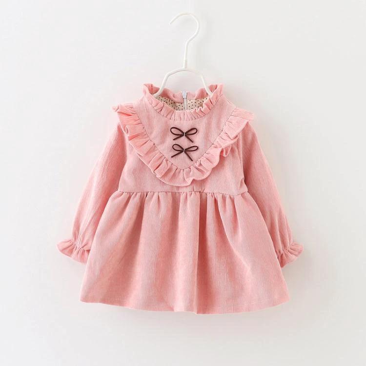 spring new Korean dress children's skirt, baby girl dress, baby spring blouse, corduroy - MANDOTOS INTERNATIONAL0
