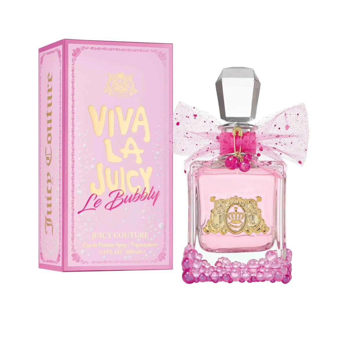Juicy Couture Viva La Juicy Le Bubbly Eau De Parfum Luxury Womens Perfume with Notes of Champagne Inspired Pink Berries Gardenia Jasmine & Amber - Fruity & Sweet EDP Spray 3.4 Fl Oz - MANDOTOS INTERNATIONAL
