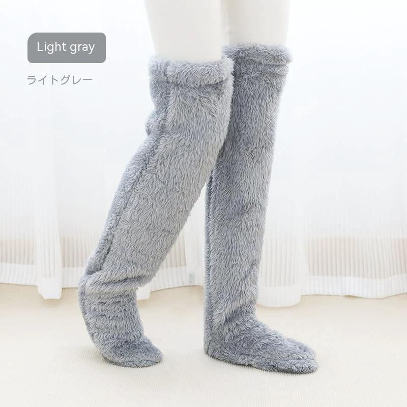 Cozy Winter Knee-High Fuzzy Socks for Cold-Proof Comfort - MANDOTOS0