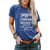 Ladies Blouse Letter Printing Round Neck Short - sleeved T-Shirt Women - MANDOTOS INTERNATIONAL0