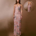 Floral Print Halter Spaghetti Straps Dress Sexy Slim Butterfly Back Dressess Spring Summer Womens Clothing - MANDOTOS