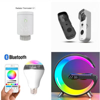 New Intelligent G Shaped LED Lamp Bluetooth Speake Wireless Charger Atmosphere Lamp App Control For Bedroom Home Decor - MANDOTOS INTERNATIONAL0