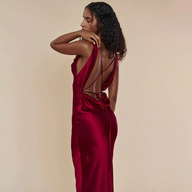Women's Clothing Banquet Style Evening Lace Up Long Dress MANDOTOS