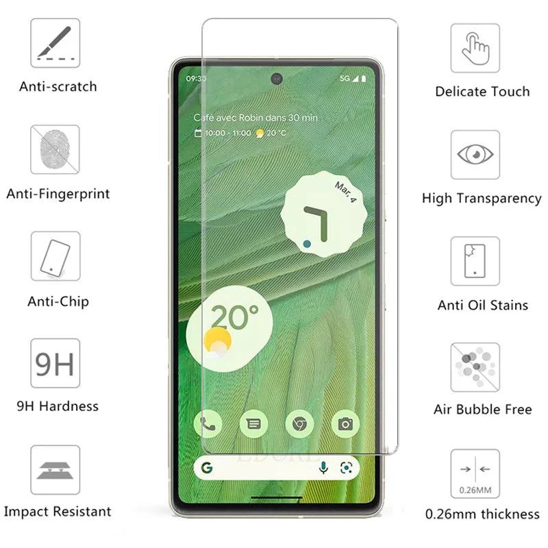 4PCS Tempered Glass for Google Pixel 9 8 Pro 9A 8A 7 7A 6 6A 5 4A 4 XL 3 9H Protective Transparent Screen Protector Film Glass - MANDOTOS