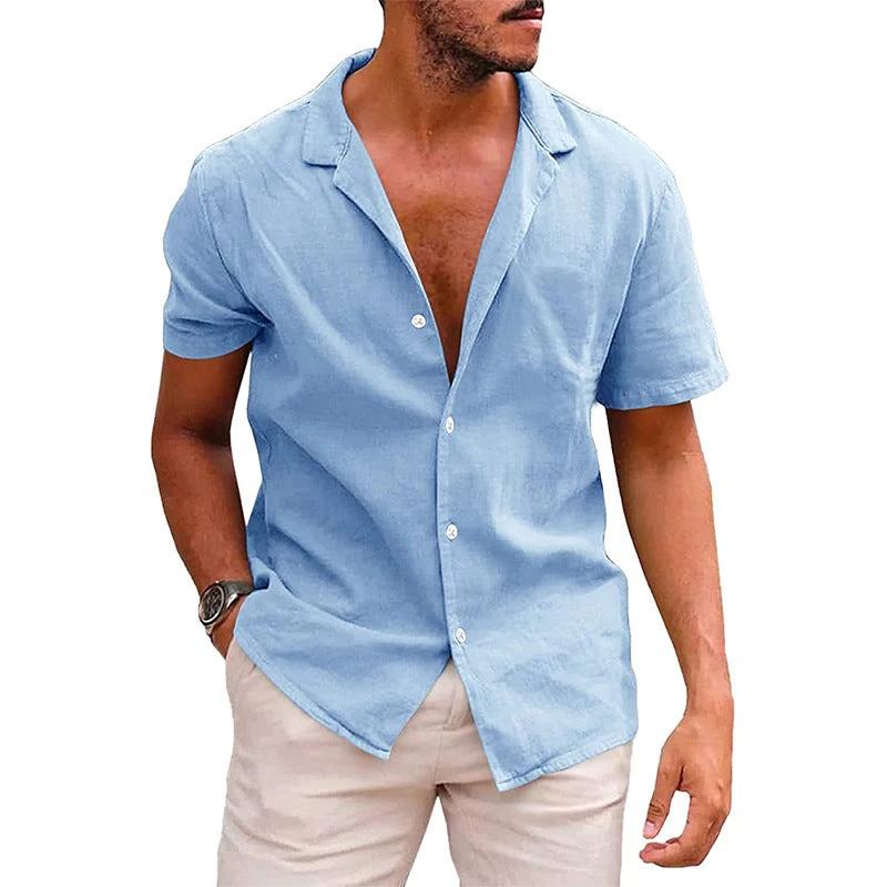 Men's Casual Beach Shirt - Short Sleeve Button Down for Effortless Summer Style MANDOTOS