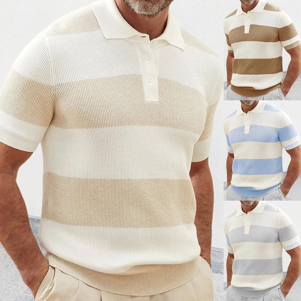 Mens Clothing Summer Fashion Lapel Sweater Short Sleeve Men Clothing Men Wears MANDOTOS