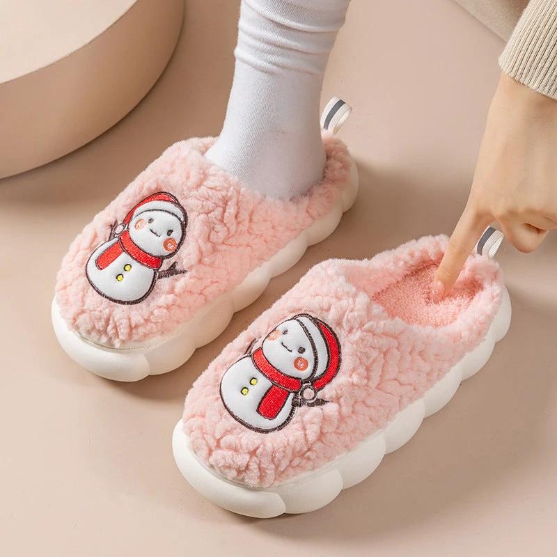 Snowman Slippers - Winter Plush Anti-Slip Couple Home Shoes - MANDOTOS
