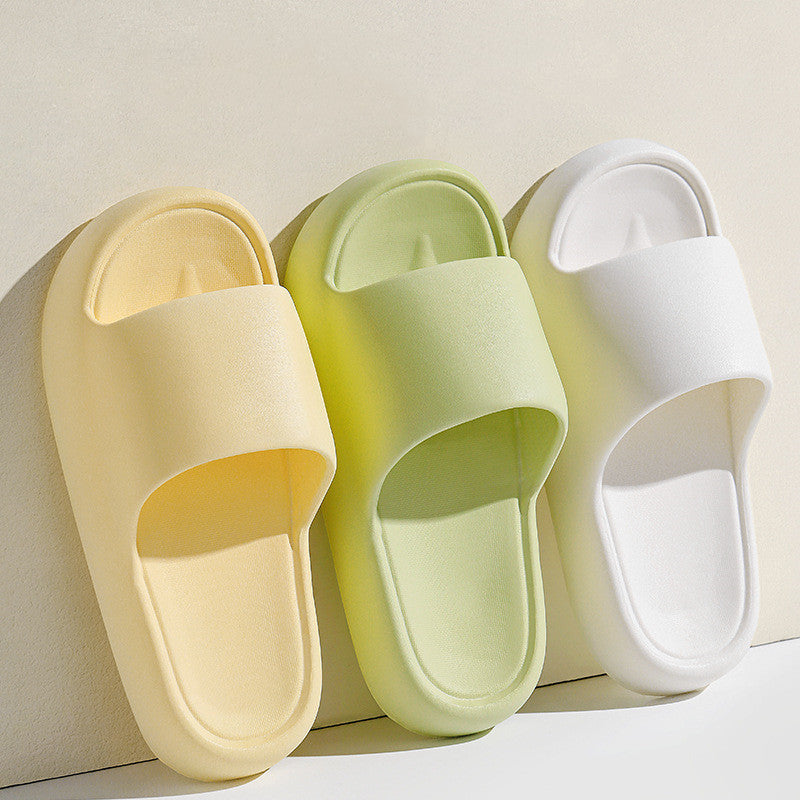 Solid Thick-soled Home Slippers Summer Non-slip Floor Bathroom Slipper For Women Men's House Shoes - MANDOTOS