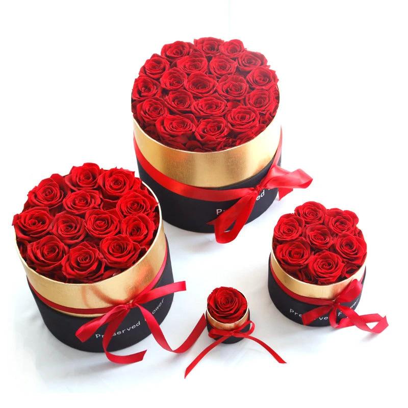 Mandotos Preserved Real Roses In A Box Set Eternal Gift For Valentines Day Romantic Flowers - MANDOTOS