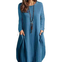 Ladies' Autumn Breeze Cotton-Linen Dress
