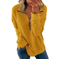 Euro-American Zip Detail Casual Tee