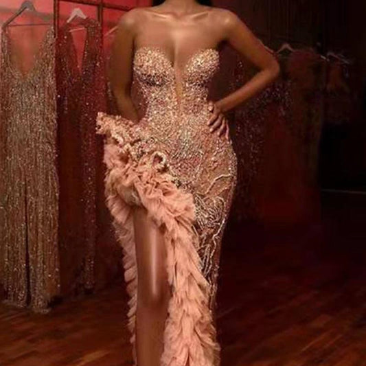 Sexy sequined tube top dress MANDOTOS