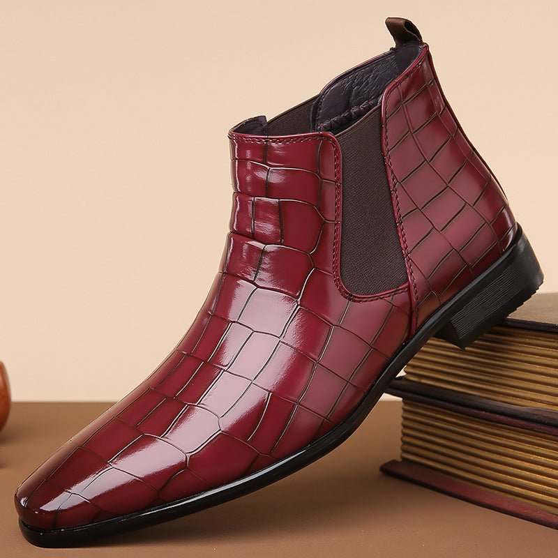 Glossy High - Top Men's Chelsea Boots Size 48 - MANDOTOS INTERNATIONAL