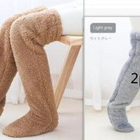 Cozy Winter Knee-High Fuzzy Socks for Cold-Proof Comfort - MANDOTOS