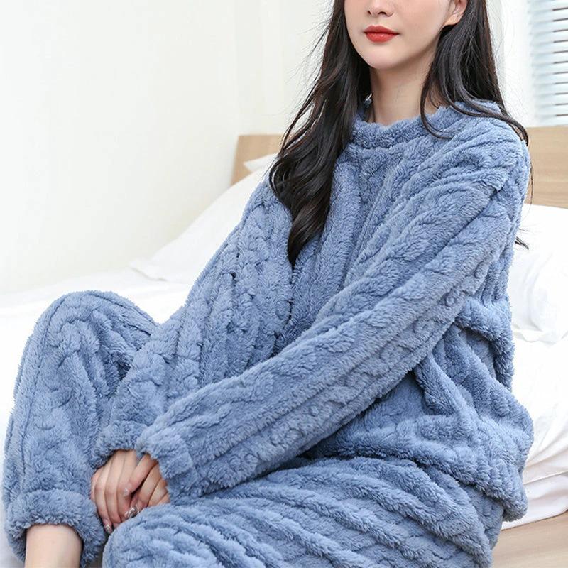 Winter Pajamas Set - Thickened Coral Velvet Warm Homewear - MANDOTOS