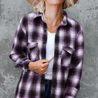 Plaid Shirt Women Spring Mid - length Loose Blouse Turndown Collar Shirt Clothing - MANDOTOS INTERNATIONAL0