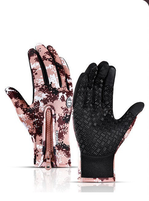 Winter Gloves Touch Screen Riding Motorcycle Sliding Waterproof Sports Gloves With Fleece - MANDOTOS