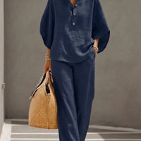 Women’s Casual Shirt and Full-Length Pants Set