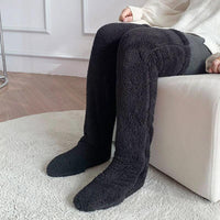 Cozy Winter Knee-High Fuzzy Socks for Cold-Proof Comfort - MANDOTOS