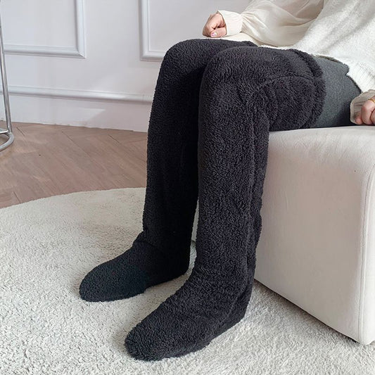 Over Knee High Fuzzy Long Socks Winter Warm Cold Leg Knee Joint Cold-proof Stockings Home Floor Sleeping Socks - MANDOTOS
