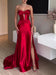 Tube Top Slit Red Extra Long Evening Dress MANDOTOS