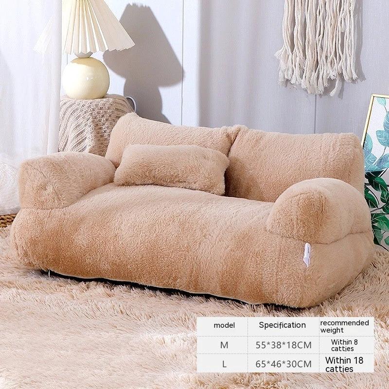 Luxury Cat Bed Sofa - Winter Warm Plush Pet Bed - MANDOTOS