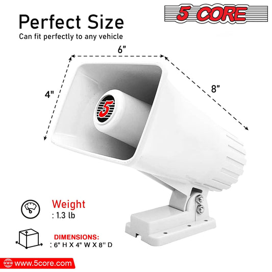 5Core Universal PA Horn Speaker 50W 6x4 - MANDOTOS
