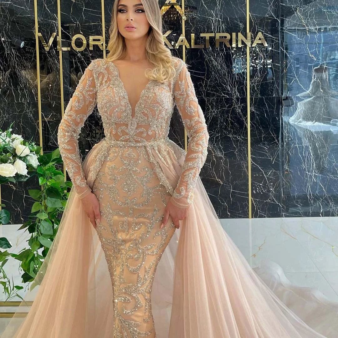French Style Simple Long-sleeved Style Wedding Dress MANDOTOS