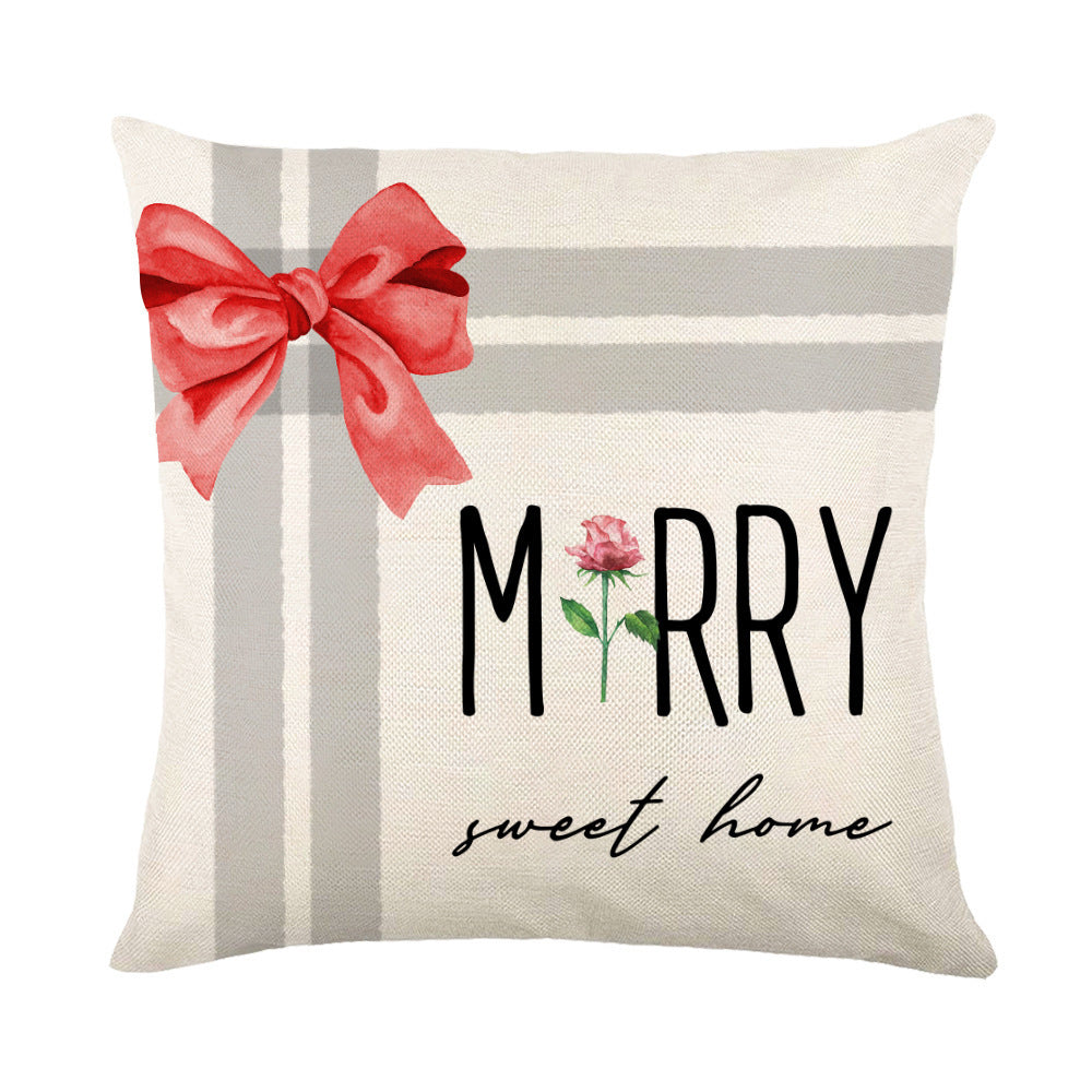 Christmas Decorations Pillow Covers Sofa Square Throw Pillow Cases Stamping Snowflake Waist Cushion Cover Home Bed Decor - MANDOTOS