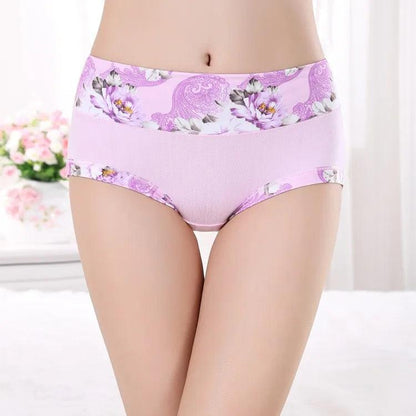 5Pcs Print Panties Women's Underwear Cute Cotton Panties Plus Size Briefs Girl Ladies Lingeries Panty Sexy Underpants For Women - MANDOTOS