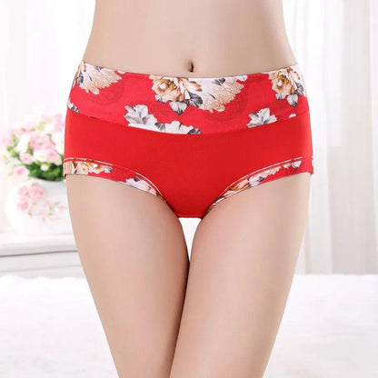 5Pcs Print Panties Women's Underwear Cute Cotton Panties Plus Size Briefs Girl Ladies Lingeries Panty Sexy Underpants For Women - MANDOTOS