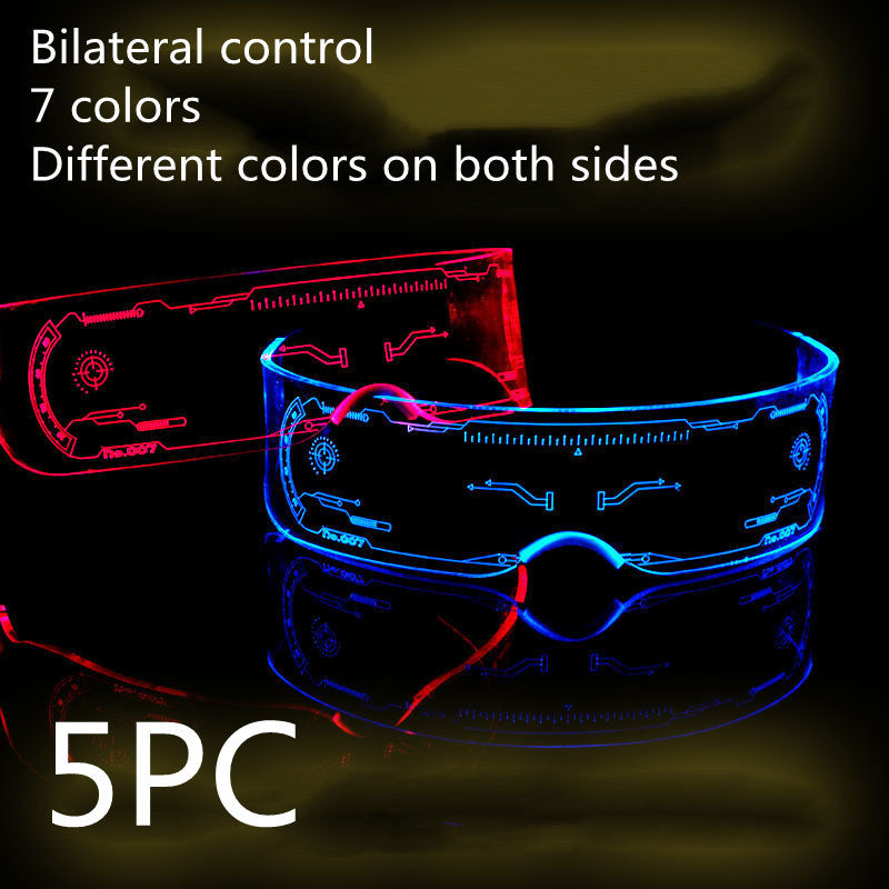 LED Luminous Glasses Party Bar Disco Punk Glasses Futuristic Style Festival Goggles Decoration Gifts - MANDOTOS