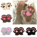Winter Lovely Half Cover Paw Bear Cat Claw Gloves Short Finger MANDOTOS