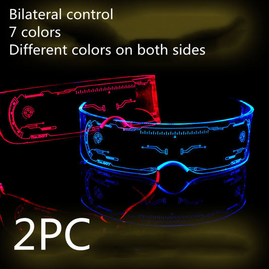 LED Luminous Glasses Party Bar Disco Punk Glasses Futuristic Style Festival Goggles Decoration Gifts - MANDOTOS