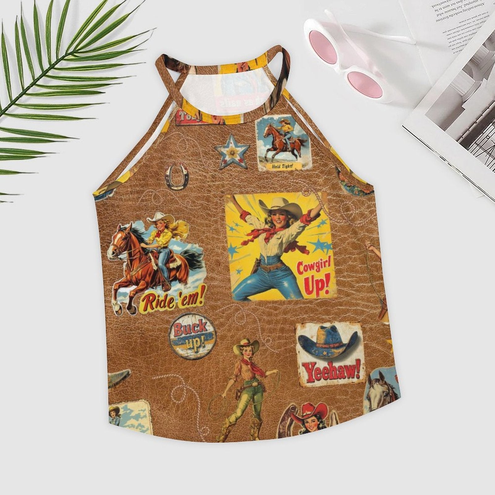 Vintage Cowgirl Collage Western Tank Top