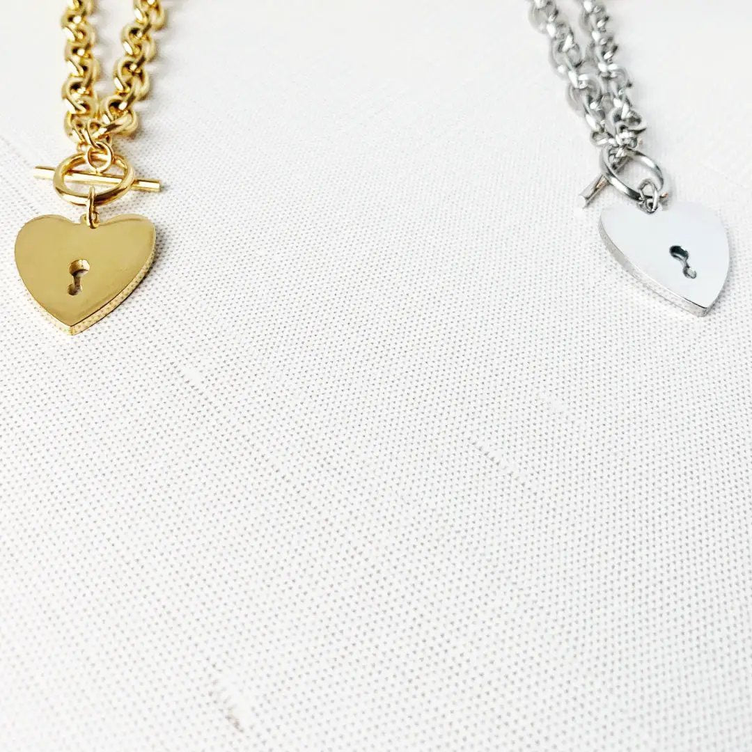 Heart Key Toggle Necklace - MANDOTOS INTERNATIONAL