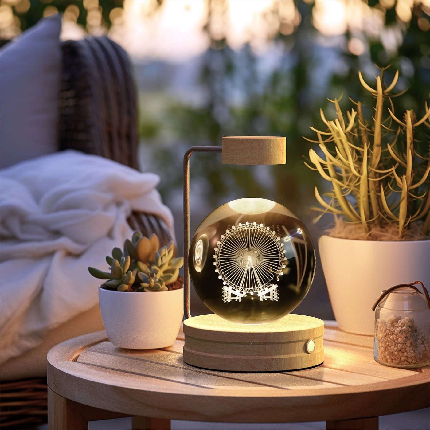 Crystal Ball Cosmic Dinosaur Indoor Night Light USB Power Warm Bedside Light Birthday Gift Night Lamp MANDOTOS