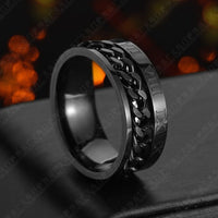 Roman Letter Rotatable Chain Rings Men Digital Titanium Steel RingFor Couple High Quality Multifunctional Bottle Opener Ring Spinner Jewelry Punk Gifts - MANDOTOS INTERNATIONAL0