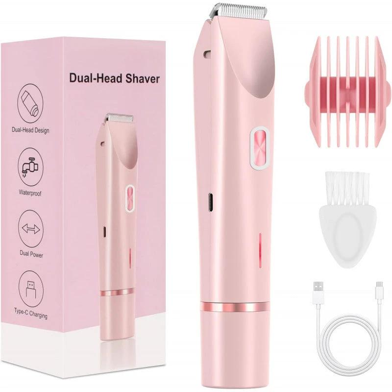 2 In 1 Hair Remover Women's Double Head Shaver Private Pubic Hair Trimmer Electric Razor Wet Dry Electric Body Hair - MANDOTOS INTERNATIONAL0