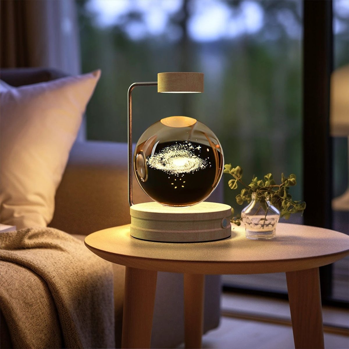 Crystal Ball Cosmic Dinosaur Indoor Night Light USB Power Warm Bedside Light Birthday Gift Night Lamp MANDOTOS