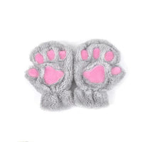 Winter Lovely Half Cover Paw Bear Cat Claw Gloves Short Finger MANDOTOS