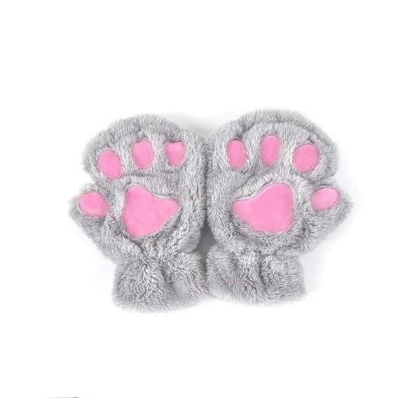 Winter Lovely Half Cover Paw Bear Cat Claw Gloves Short Finger MANDOTOS