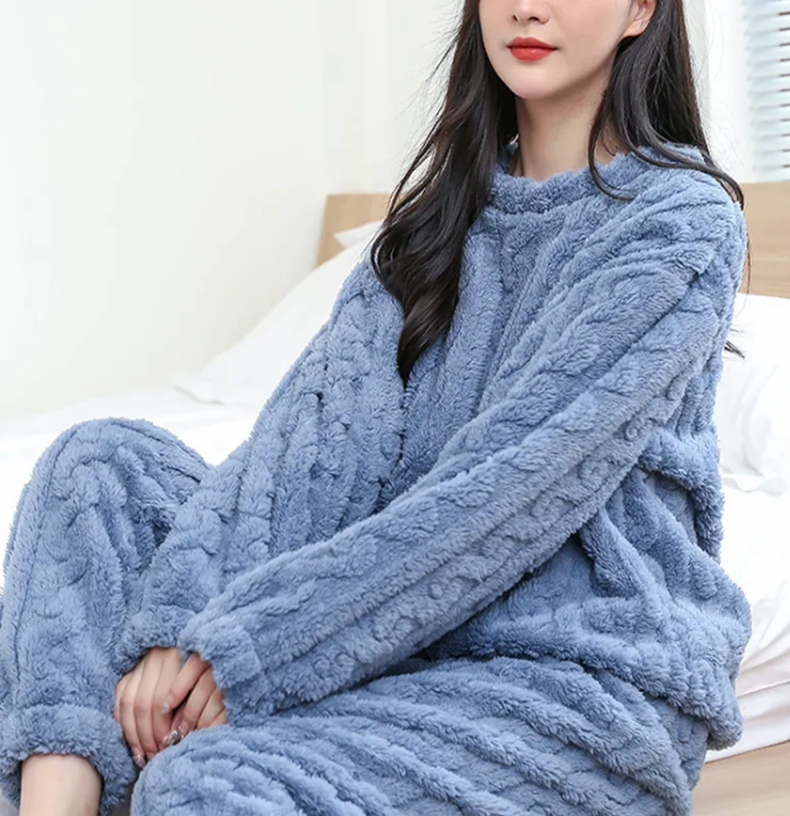 Cozy Coral Velvet Sleepwear Set